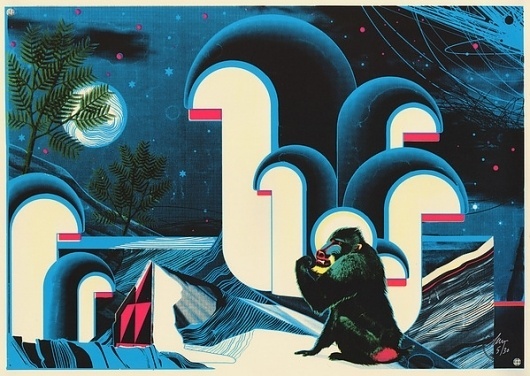 Saint Mandrill on the Behance Network #baboon #print #design #illustration #poster