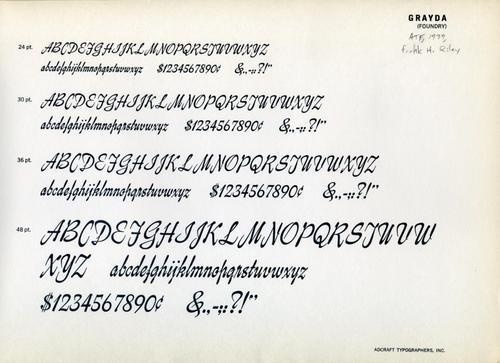 Grayda was designed by Frank H. Riley and released by ATF in 1939. #typography