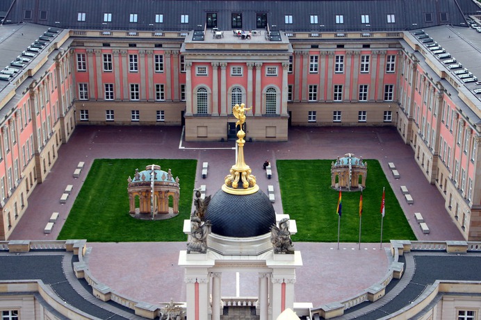 Looking Down On A Courtyard