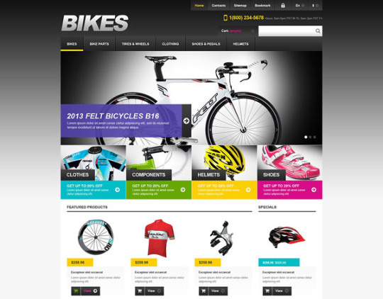 Prestashop Bikes Store Theme