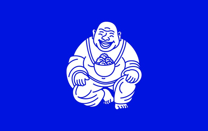 We were hired by a Toronto-based digital restaurant to create a brand identity, print and digital applications for their launch. The inspiration for the identity came from the story of the semi-historical Chinese monk, Budai, who allegedly lived in 10th century China. Logo depicts a line drawing version of the Chinese semi-historical figure Budai.