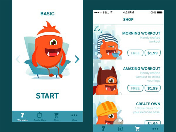 Fitness Mobile App UI
