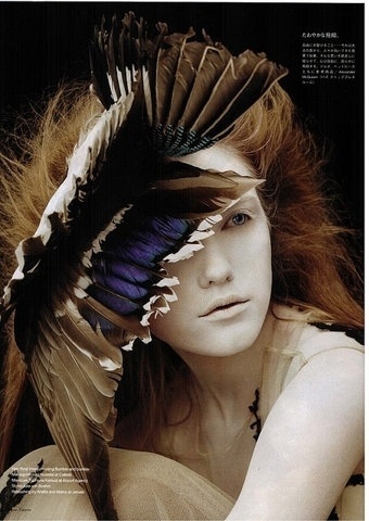 FFFFOUND! | All sizes | Incognito, Vogue Nippon by Ben Hassett | Flickr - Photo Sharing! #woman #incognito #feather #redhead #ben #hasset