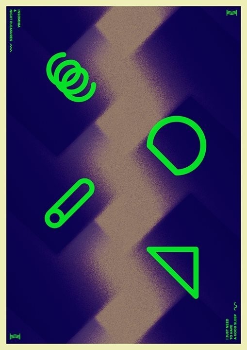 Insomnia & night pleasures #fluo #vector #print #sleep #minimal #poster #paper #rest #insomnia