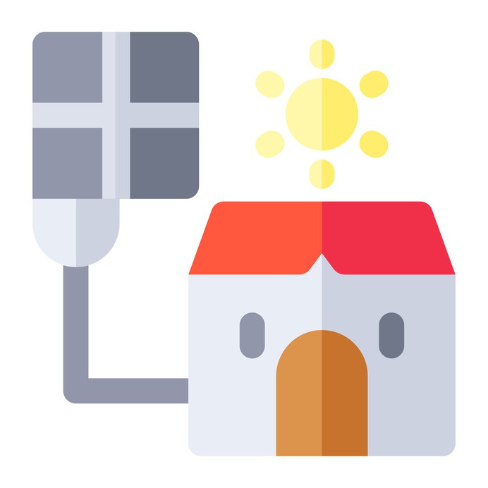 See more icon inspiration related to ecology and environment, architecture and city, solar energy, solar panel, renewable energy, house, nature, power and technology on Flaticon.