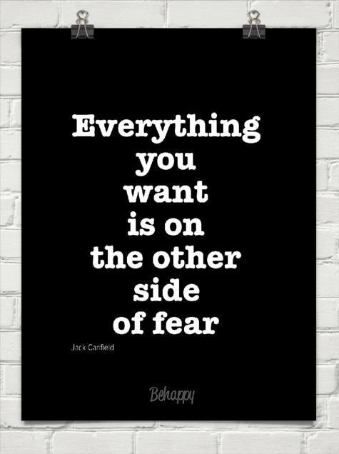 Everything you want is on the other side of fear #typography #inspiration #quotes