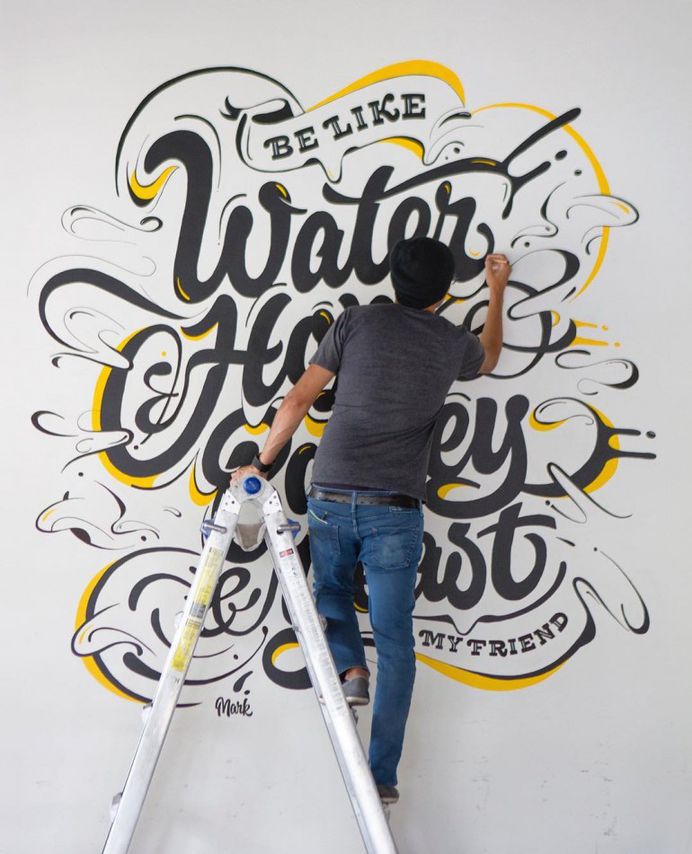 Be like water, hops, barley, yeast. Loving this mural by @markcaneso