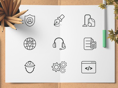 Löngun Services Website Icon Design flat design flat brand identity branding accountants graphic design vector illustration linework website icons iconset iconography icon set icons icon