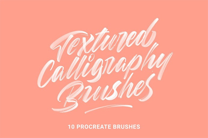 Textured Calligraphy procreate Brushes