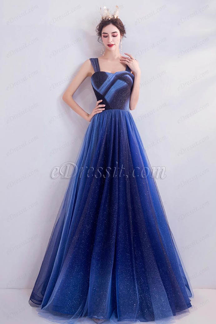 eDressit Sexy Pleated Bodice Elegant Shiny Tulle Prom Party Dress (36226605)