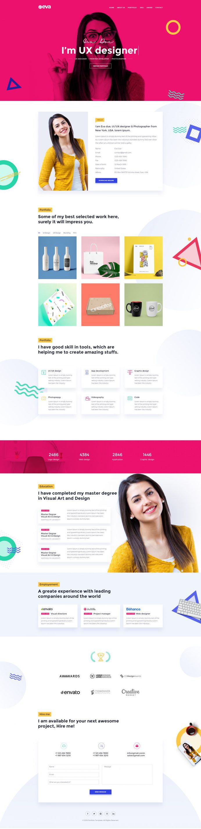 Eva – Personal Portfolio by Kalanidhithemes