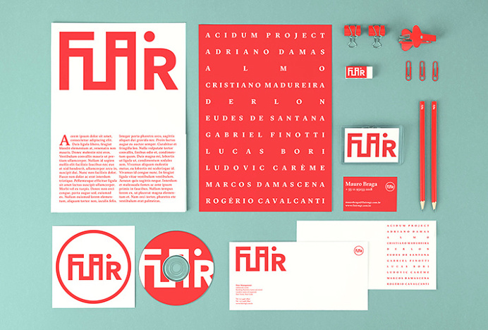 Flair by Gabriel Finotti #branding #stationary #red