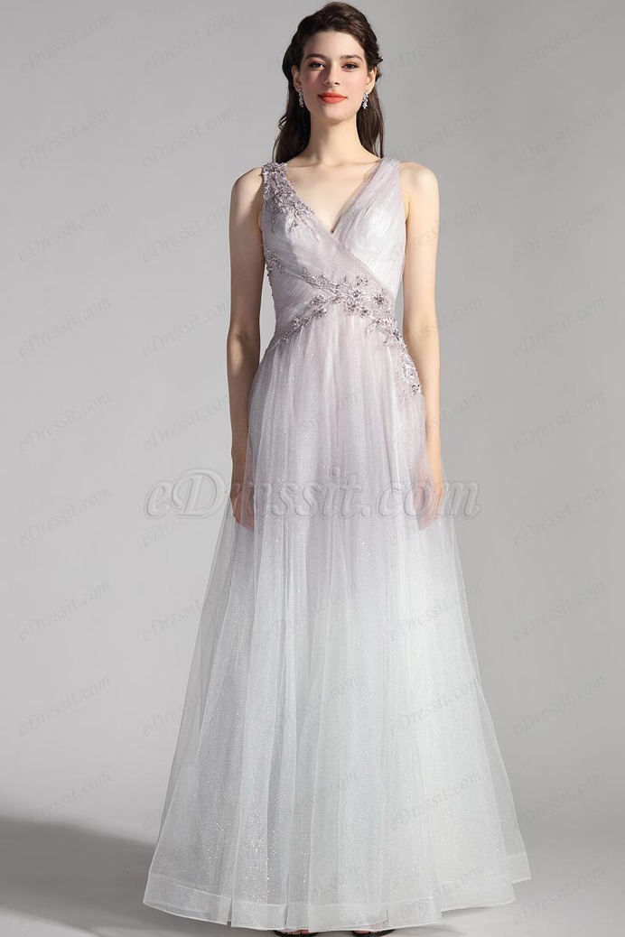 eDressit New Cross V-Cut Gradient Shiny Tulle Party Evening Dress (01202256)
