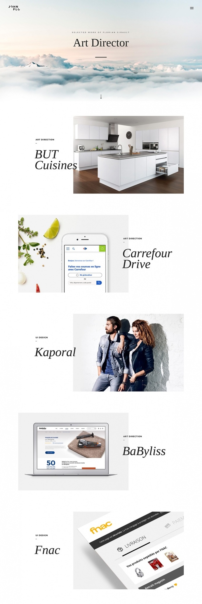 Florian Girault Portfolio - Mindsparkle Mag - Florian Girault is a French art director & UI designer based in Paris whose beautiful website