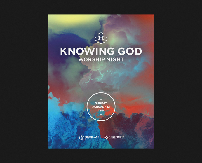 Knowing God Worship Night poster #colorful #poster