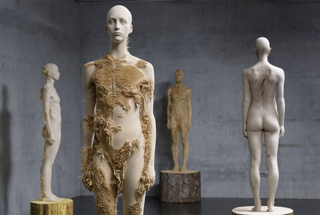 Distressed Wood Figures by Aron Demetz