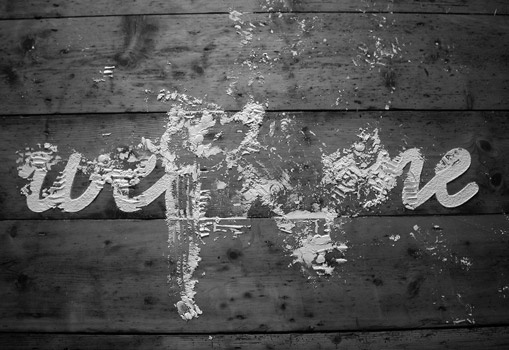 Lizzie Ridout #script #white #lizzie #ruined #black #and #ridout #welcome #typography