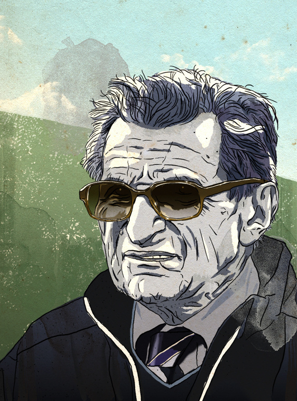 ESPN: Joe Paterno on Behance #glasses #penn #paterno #college #illustration #portrait #coach #joe #state #football