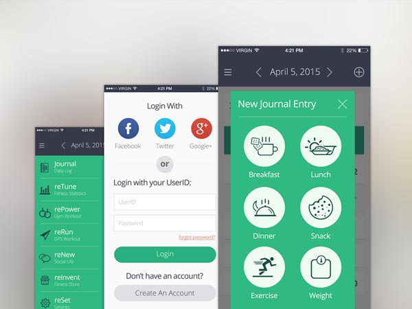 Fitness Mobile App UI