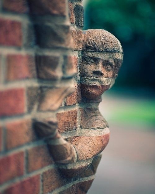 Imaginary Foundation #brick #sculpture #freaky #kid #wall