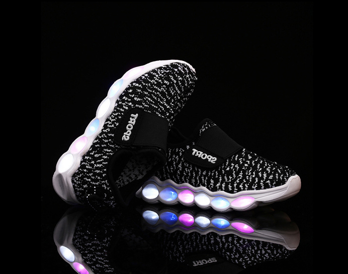 KIDS-SPORTS FUN LUMINOUS SHOES BLACK