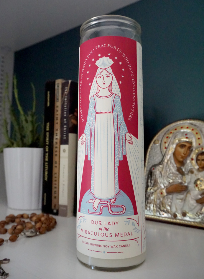 Soy wax Novena candles – Our Lady of the Miraculous Medal
