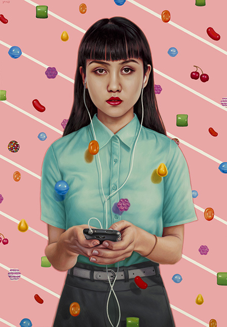 candy crush oil on canvas