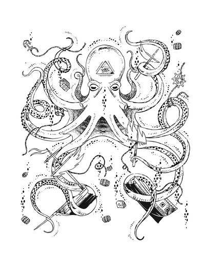 Octopus Art Print by Gold Spirit Art | Society6 #ship #octopus