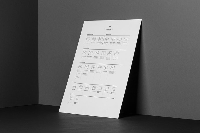 Galamb tailoring brand identity design budapest hungary mindsparkle mag black dark deluxe luxury white high end packaging business card