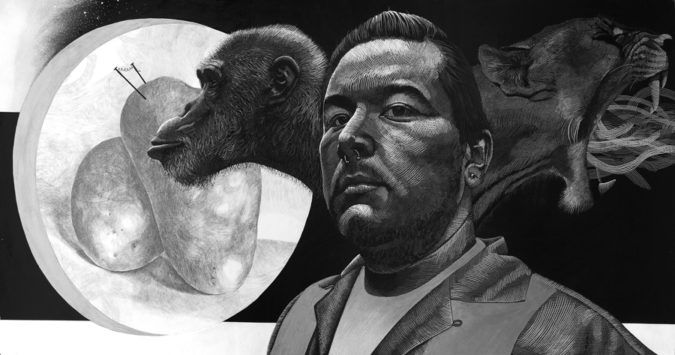 "Trinity" by Abel Alejandre
#blackandwhite #illustration #painting #crosshatching #animal