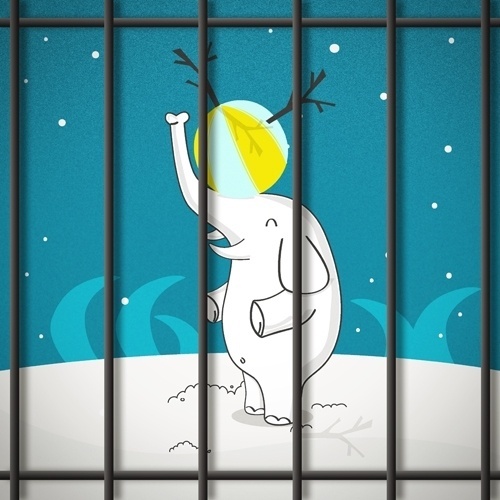 Lonelypeopleart :: Illustration • Hello elephant! ... #illustration #zoo #elephant #animals