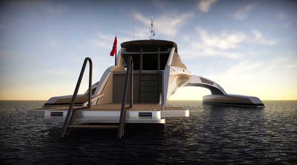 Modern yacht back view #super #adastra #yacht #modern