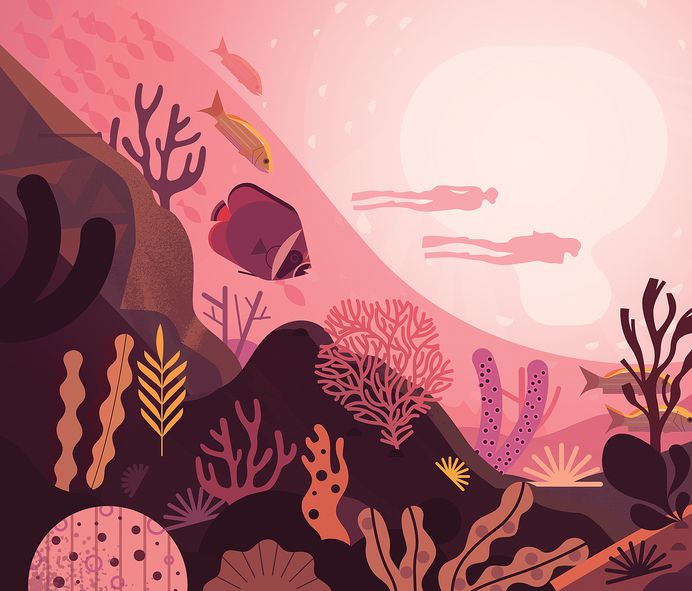 Indian Ocean - another AIDA cruise piece #fish #coral #underwater #scene #travel #traveller #cruise #illustration #artwork