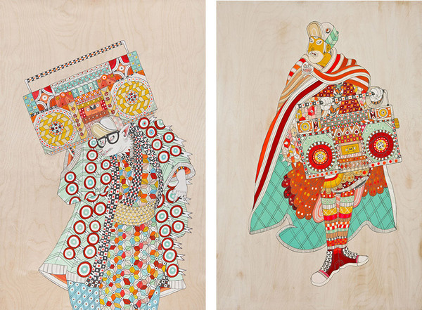 'Carry On', a new exhibition by Ferris Plock #pattern #illustration #samurai #hop #hip