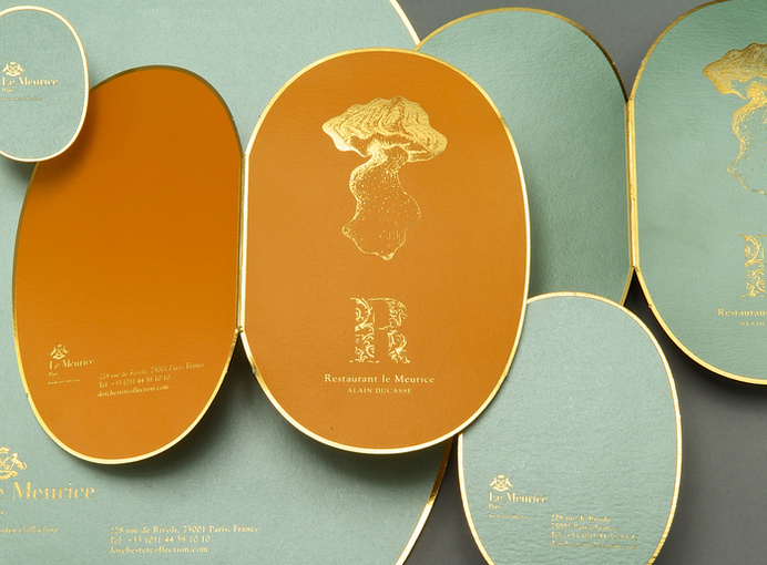 Le Meurice Restaurant by Soins Graphiques #branding #gold #restaurant
