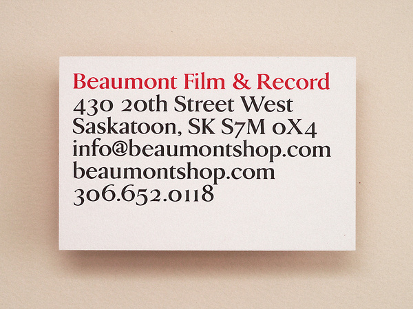 Beaumont Film & Record | Vitae Design #business #card #print #design #graphic #type