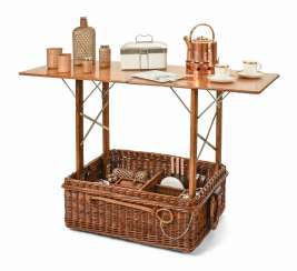 Large picnic basket with folding table for 4 people