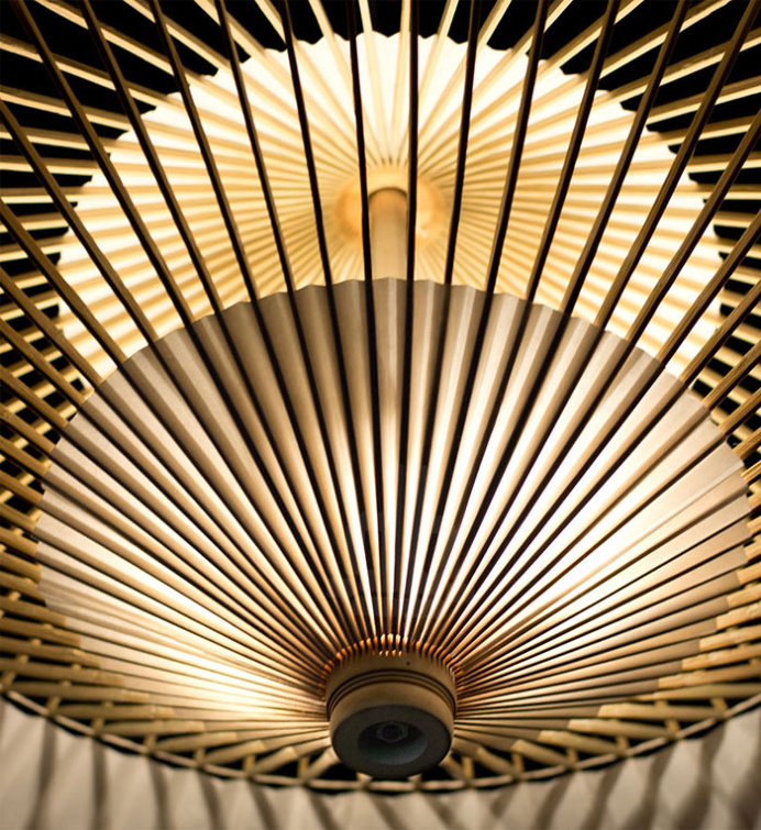 Light Fixture Made of Bamboo Umbrella