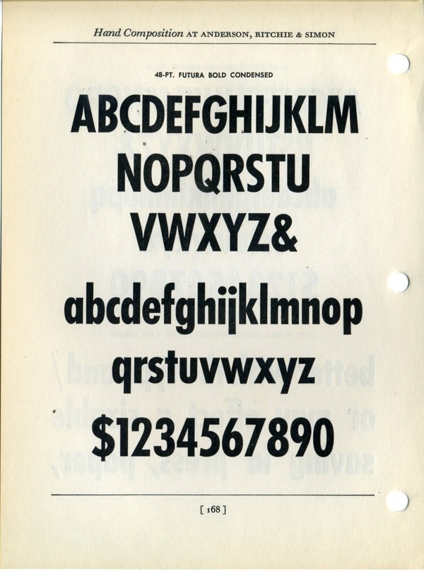 Futura Bold Condensed type specimen #type #specimen #typography