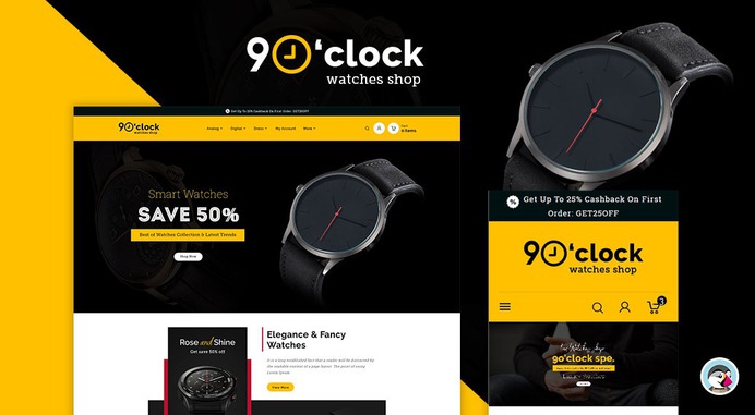 9 o'clock - #Wrist #Watches - #Prestashop #Responsive #Theme | #TemplateTrip #eCommerce #Website #Design #Template