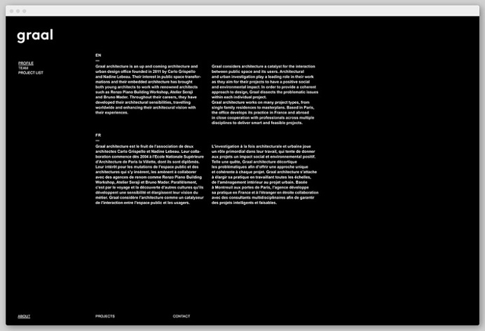Graal Architecture by Untitled — Paris #web design #website