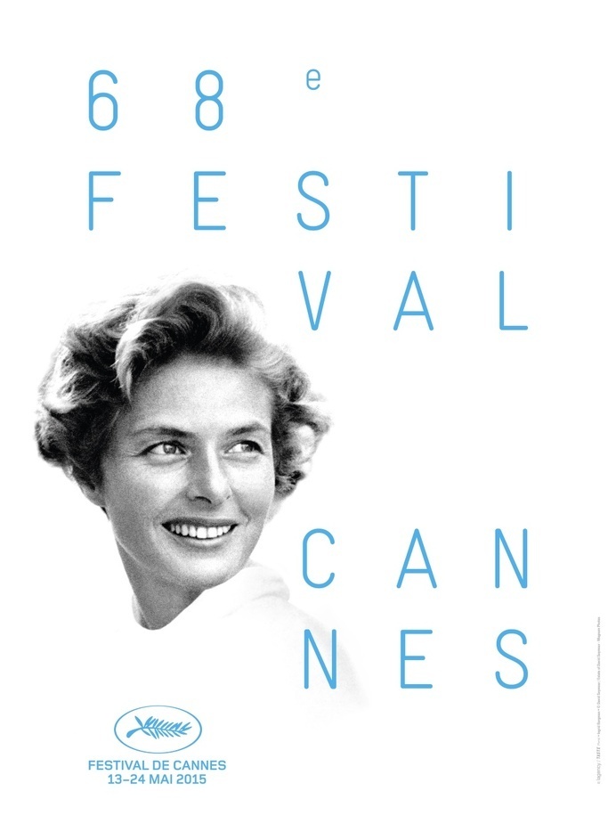 Cannes 2015. Official Poster on Notebook | MUBI #cannes #white #2015 #festival #design #type #black #poster #and #blue #typography
