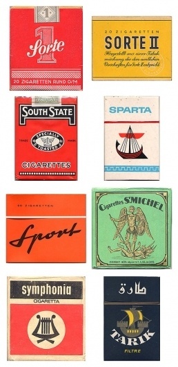 Amazing vintage cigarette pack designs from around the world #cigaratte #packaging #kranich #vintage #christian #typography