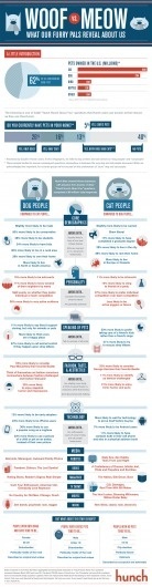 Hunch Blog | Blog Archive | Woof vs. Meow: What Our Furry Friends Reveal About Us #vector #white #red #infographic #design #dogs #illustration #cats #blue