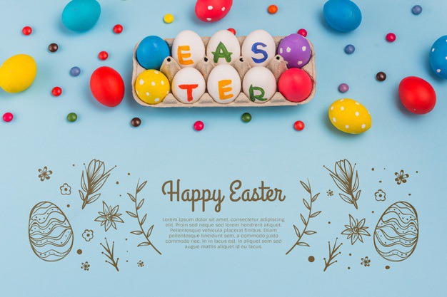 Happy easter day Free Psd. See more inspiration related to Mockup, Template, Leaf, Chocolate, Spring, Leaves, Celebration, Happy, Holiday, Flat, Mock up, Easter, Plant, Religion, Rabbit, Egg, Traditional, Bunny, View, Up, Happy easter, Day, Top, Top view, Eggs, Carton, Flat lay, Cultural, Tradition, Painted, Mock, Seasonal, Easter day, Lay, Egg carton, Paschal and Painted egg on Freepik.