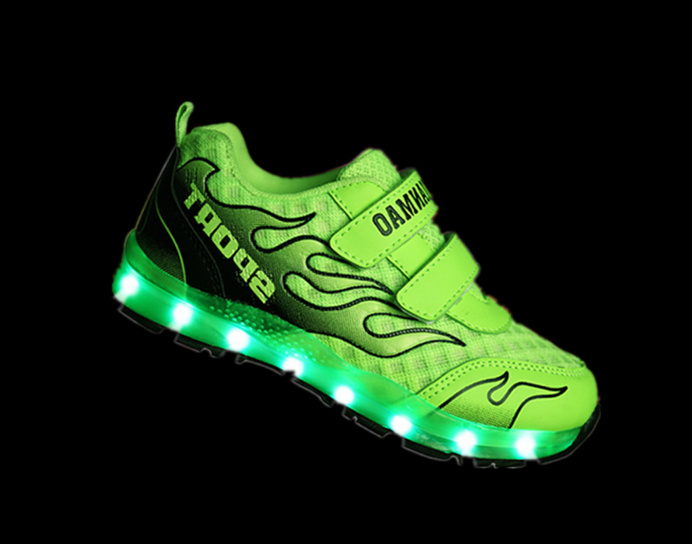 Children's fashion shoes luminous green
