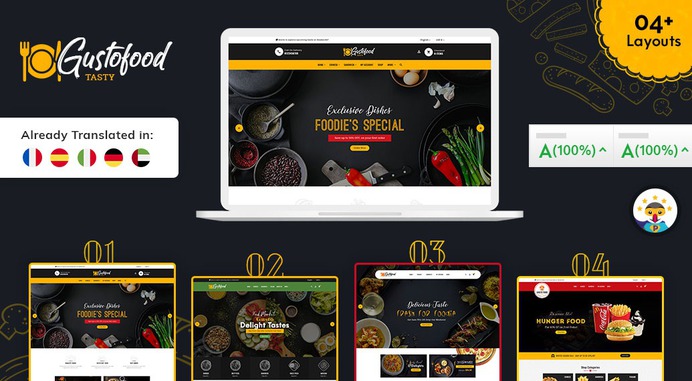 #Gusto #Food & #Restaurants - #Prestashop #Responsive #Theme | #TemplateTrip #eCommerce #Website #Design #Template