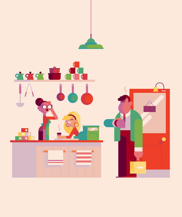 For a feature in Canadian trade magazine Retail News that discusses the pitfalls of close employer employee relations. I got lucky with thes #illustration #character #geometric