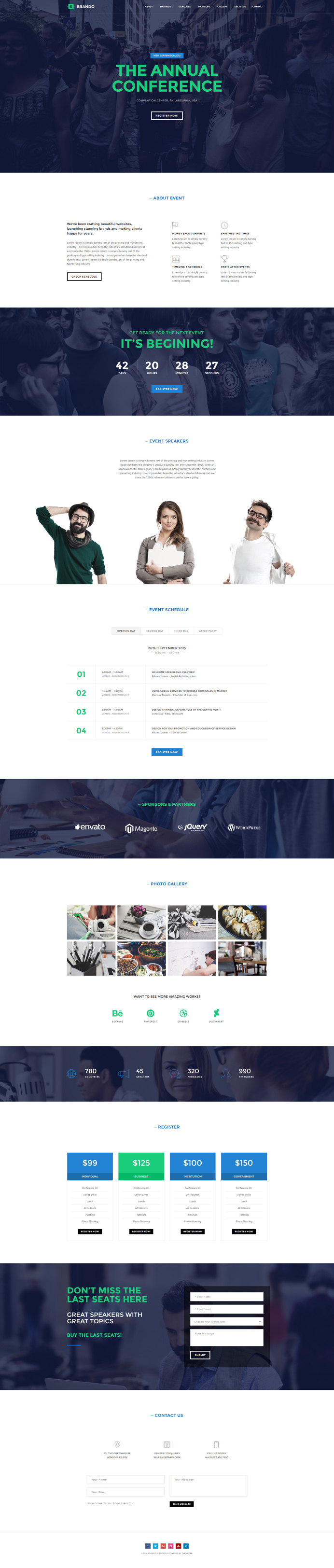 Brando #Responsive & #Multipurpose #OnePage #WordPress #Theme For #Events by #ThemeZaa https://goo.gl/ePNxYs