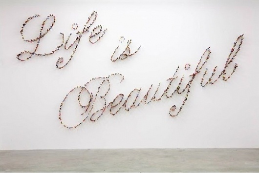 Good design makes me happy: Knife Typography #installation #typography